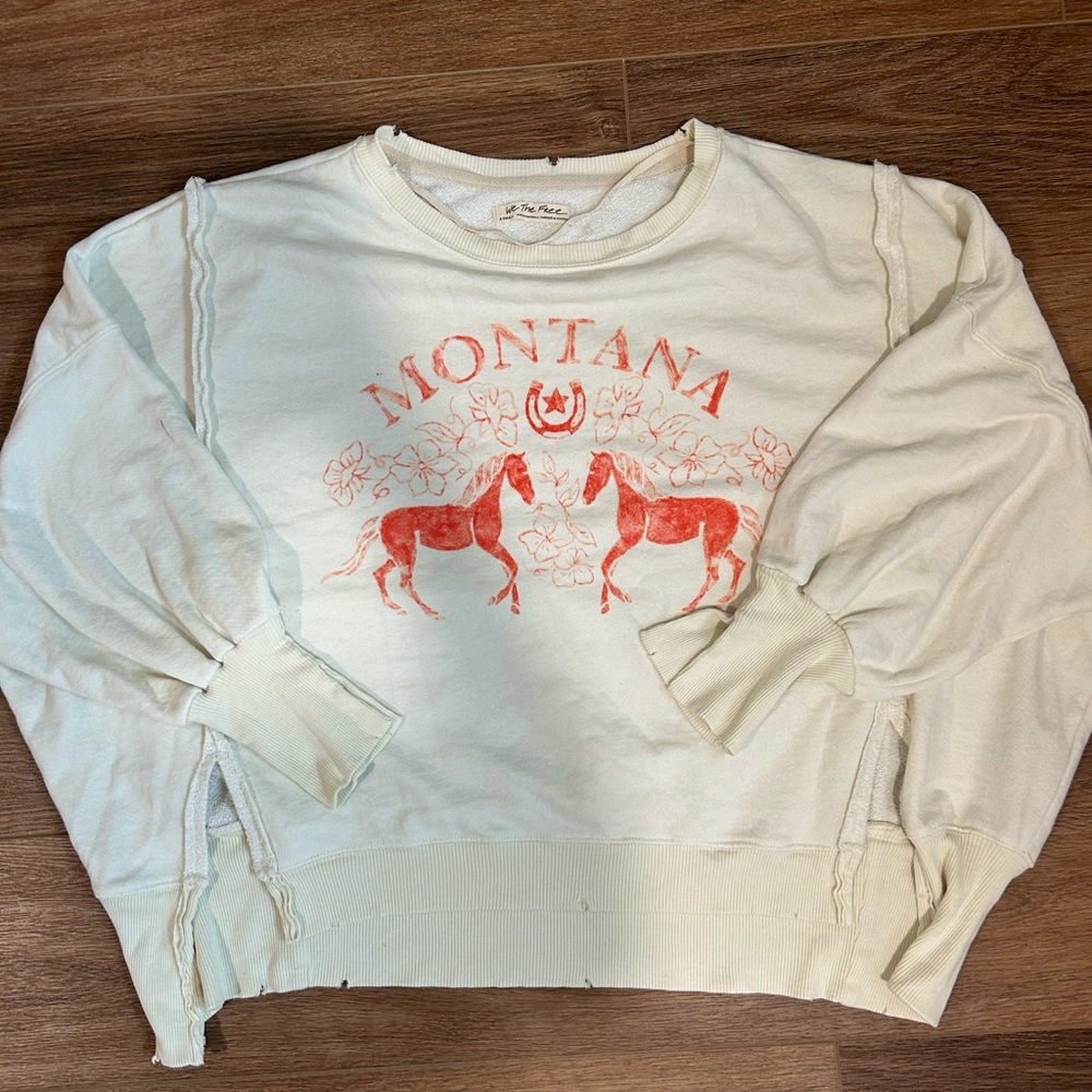 We The Free Cream Sweatshirt: Montana print